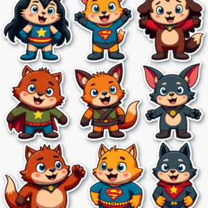 Cartoon Characters & Mascots - Sticker Sheet v21